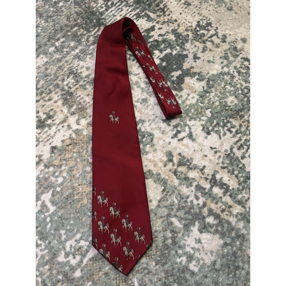 Vintage Resilio Equestrian 4" Wide 57" Long Necktie Rare Find